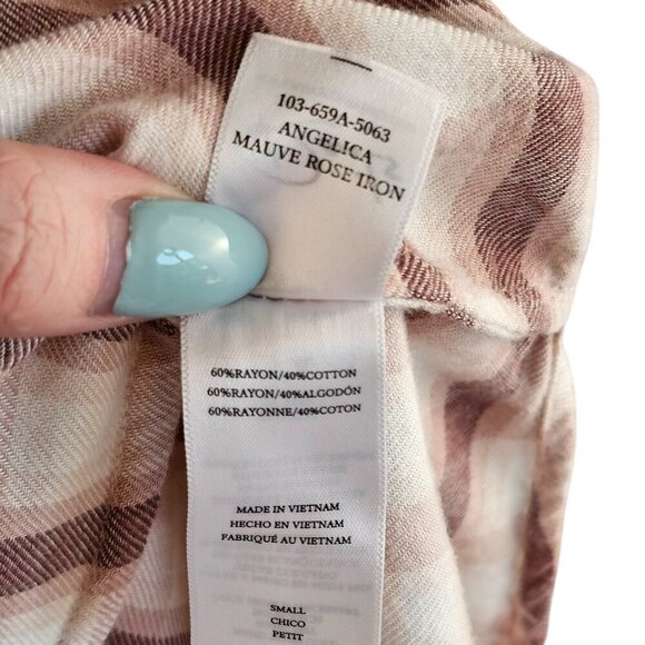 Rails Angelica Shirt Rose Pink Plaid Puff Shoulder Flannel Sz S - Picture 11 of 11